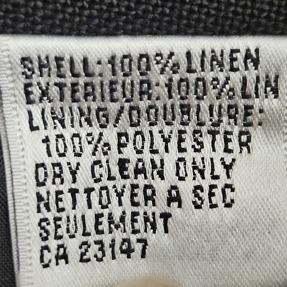 Talbots Pants Women 4 Black Irish Linen Wide Leg Relaxed Pockets Lagenlook - Picture 5 of 12